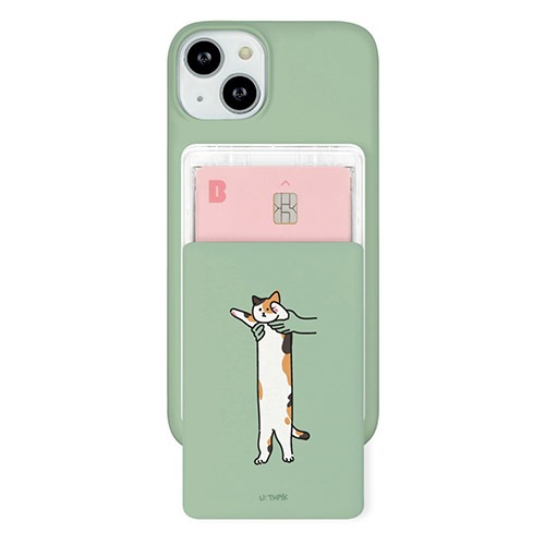 [제작] 하이하이 길쭉 고양이 슬라이드 카드 포켓 하드 케이스