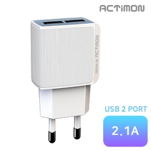 엑티몬 2.1A USB 2포트 가정용 충전기(케이블미포함)(MON-TC-212)