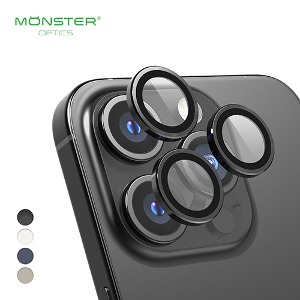몬스터옵틱스 메탈 아머 카메라 렌즈 강화 유리(3매)(아이폰15 PRO&amp;15PRO MAX)