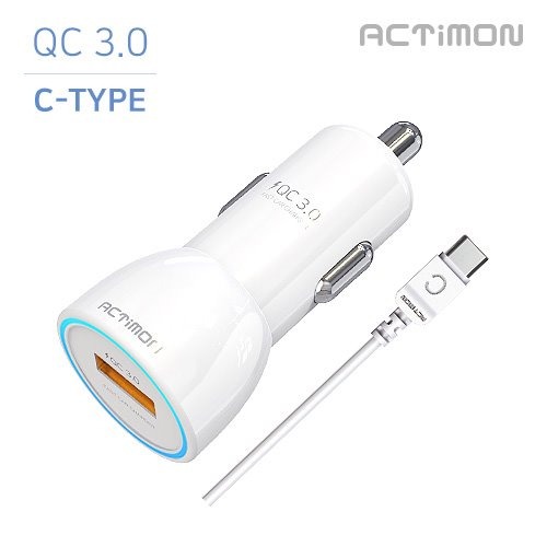 엑티몬 QC3.0 USB 1구 C핀 차량용 충전기 MON-CQ1-301-CP