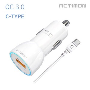 엑티몬 QC3.0 USB 1구 C핀 차량용 충전기 MON-CQ1-301-CP