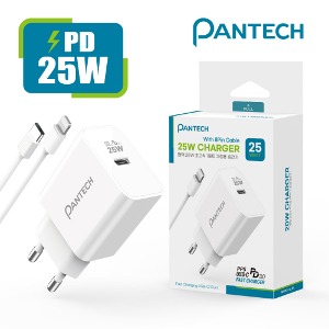팬텍 PD25W 초고속 2포트(C/USB) 가정용충전기(Cto8 케이블포함)