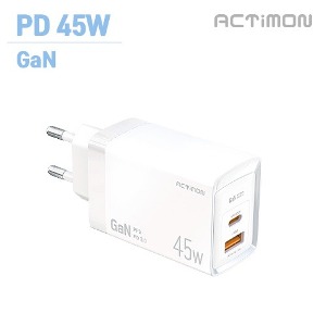 엑티몬 가정용 GaN PD45W 2포트(C+USB)초고속충전기(케이블미포함)MON-PD45W-HC7