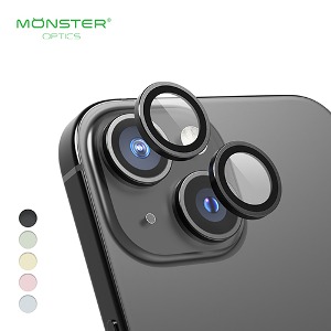 몬스터옵틱스 메탈 아머 카메라 렌즈 강화 유리(2매)(아이폰15&amp;15PLUS)